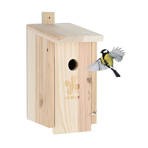 Relaxdays Nistkasten für Vögel, 35mm Einflugloch, mit Klappe, Meisen & Sperlinge, Vogelhaus zum Aufhängen, Holz, Natur Relaxdays Nistkasten für Vögel, 35mm Einflugloch, mit Klappe, Meisen & Sperlinge, Vogelhaus zum Aufhängen, Holz, Natur von Relaxdays