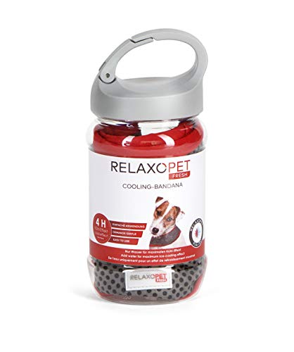 RelaxoPet Fresh | Hitzschutz Bandana | L-XL | Der ideale Schutz ohne Chemie vor Überhitzung bei Reisen, Transport, Freizeit und Spiel | Wiederverwendbar | Praktischer Schnellverschluss von RelaxoPet