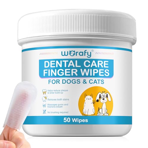 ReliCo Pet Dental Finger Wipes for Dogs - Dog Ear Wipes Finger, Pet Teeth Cleaning Finger Wipes for Puppy Cat, 50pcs von ReliCo