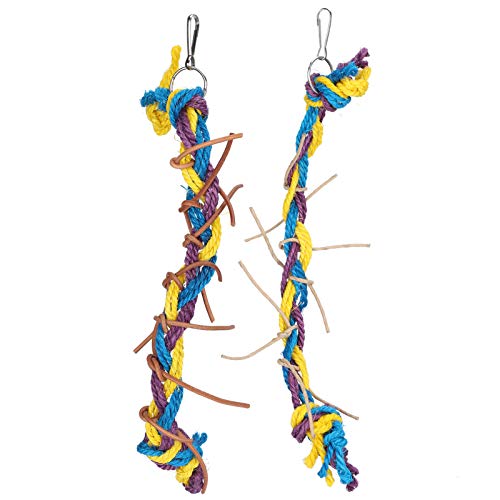 3 - Farbpapagei Kau -Seilspielzeug | Vogel - Freundlicher Vogel Barch mit Hanging Haken | Sicheres Kauspielzeug für Cockatiels/Conures/Maas | Käfighängeanhänger zur Entspannung 3 - Farbpapagei Kau -Seilspielzeug | Vogel - Freundlicher Vogel Barch mit Hanging Haken | Sicheres Kauspielzeug für Cockatiels/Conures/Maas | Käfighängeanhänger zur Entspannung von Reliant Jazzy