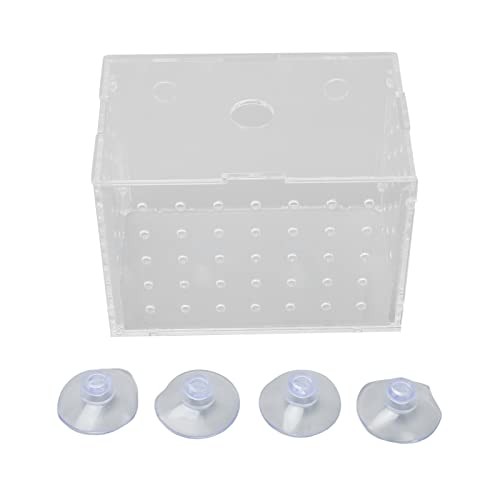 Fish Breeder Box | High Transparency Acrylic Hatchery Tank with Suction Cups | Isolation Box for Young Fishes/Shrimp/Clownfish | Prevents Fish Attacks (11 * 7 * 8CM) von Reliant Jazzy