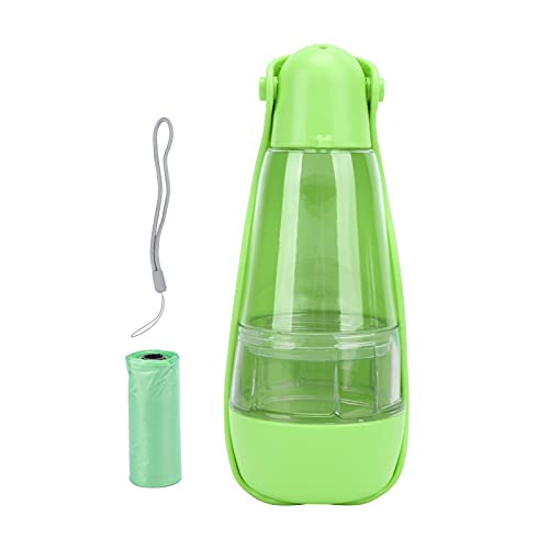 Hundewasserflasche Reise Tasse | Tragbare Haustier -Trinkflasche mit Kotschaufel / Aufbewahrungstasche | 1 - Button Lecksicheres Design | Nahrung - Grad ABS + Haustier für Hunde / (Fluorescent Green) von Reliant Jazzy