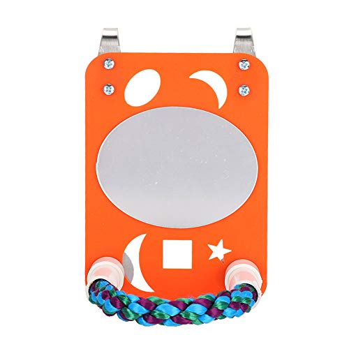 Parrot Chewing Toy with Mirror | Cotton Rope Stand for Birds | Biting & Perching Activity | Large Plastic Mirror | Lightweight & Easy Hang | Orange Parrot Chewing Toy with Mirror | Cotton Rope Stand for Birds | Biting & Perching Activity | Large Plastic Mirror | Lightweight & Easy Hang | Orange von Reliant Jazzy