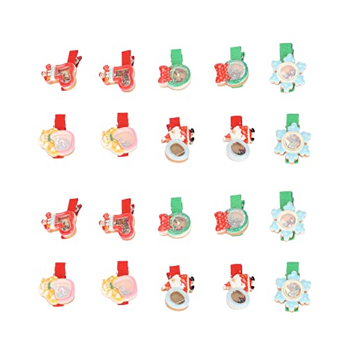 Reliant Jazzy 20Pcs Christmas Pet Hair Clips | Santa Hat & Snowflake Design | Fashionable Grooming Headdress for Dogs/Cats | ABS Material, Secure Hold von Reliant Jazzy