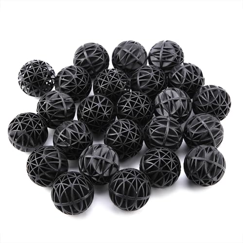 Reliant Jazzy 50pcs Bio -poröse Aquarium Biochemische Bälle | Aquarium -Teichmedien für Süßwasser/Salzwasser | Leichtes PVC -Schwammmaterial mit Baumwolle | 6 Größen 16 mm - 76 mm (76mm with Cotton) von Reliant Jazzy