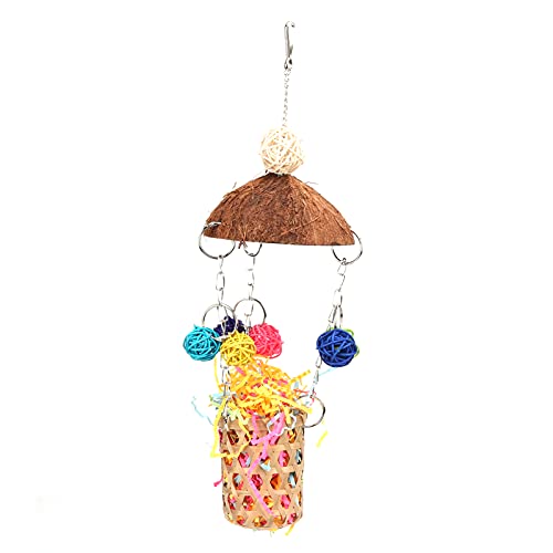 Reliant Jazzy Sustainable Coconut Shell Bird Toy | Safe Chewable Vine Balls for Parrots/Cockatiels/Lovebirds | Foraging Toy with Colorful Paper Threads | Sturdy Hanging Design 12x12x40cm Reliant Jazzy Sustainable Coconut Shell Bird Toy | Safe Chewable Vine Balls for Parrots/Cockatiels/Lovebirds | Foraging Toy with Colorful Paper Threads | Sturdy Hanging Design 12x12x40cm von Reliant Jazzy