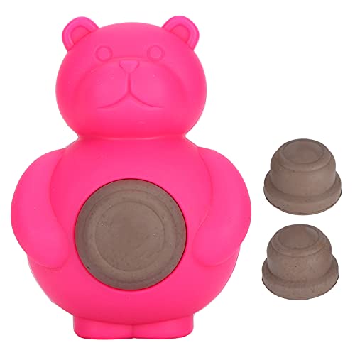 Silicone Bear Dog Chew Toy | Beef Flavor Bite Sturdy Molar Toy for Teeth Care | Interactive Squeak Toy for Puppies/Adult Dogs | Replaceable Biscuits, Easy to Maintain (Red) von Reliant Jazzy