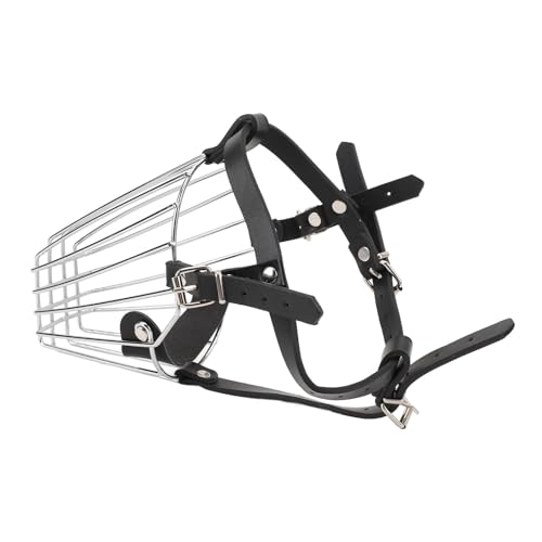 Stainless Steel Dog Muzzle with Leather Strap | Breathable Basket Muzzle for Medium/Large Dogs | Adjustable Bite - Proof Design for Aggressive Behavior Prevention Stainless Steel Dog Muzzle with Leather Strap | Breathable Basket Muzzle for Medium/Large Dogs | Adjustable Bite - Proof Design for Aggressive Behavior Prevention von Reliant Jazzy