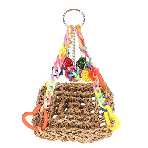 Vogelkletternetz & Swing Hängematte | Bunte Kauen -Hängematte für Papageien/Cockatiels/Lovebirds | Käfigdekoration & Spielzeug mit starken Takraw -Ballmaterialien (-2112220011111) von Reliant Jazzy