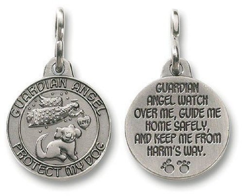 Guardian Angel Dog Pet Protection 1 Inch Pewter Medal Pendant Collar Charm Guardian Angel Dog Pet Protection 1 Inch Pewter Medal Pendant Collar Charm von Guardian