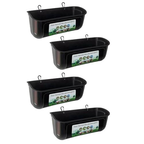 Remingtape Zaun-Futterstation zum Aufhängen für Hühner, Ziegen, Wassertränke für Hirsche, Enten, Hunde und Ferkel, Tränke für Gänse, Schwarz, 4Er-Pack Remingtape Zaun-Futterstation zum Aufhängen für Hühner, Ziegen, Wassertränke für Hirsche, Enten, Hunde und Ferkel, Tränke für Gänse, Schwarz, 4Er-Pack von Remingtape