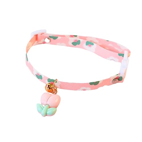 Remorui Kätzchen Halsband feine Handwerkskunst Prinzessin Stil Kätzchen Hals Tragen Katze Glocke Kragen Verkleiden Blumenmuster Rosa M von Remorui