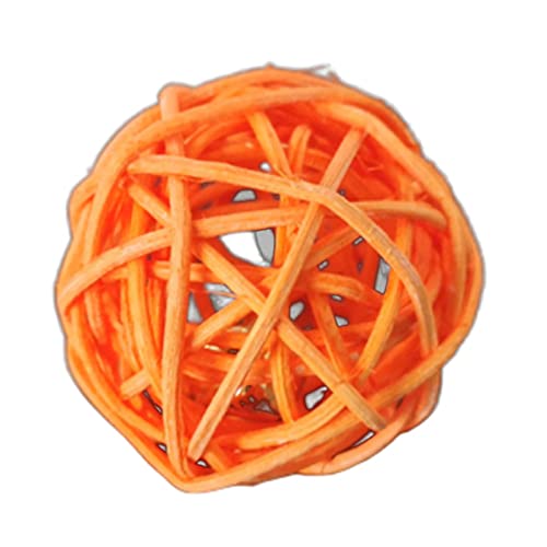 Remorui Rattanball, umweltfreundlich, Katzen-Teaserball, breite Anwendung, leicht, Orange von Remorui