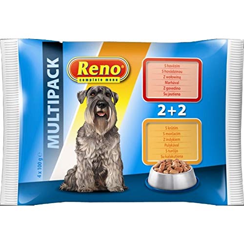 Reno Dog Pouch Multi Beef & Turkey - 4x100 g von Reno