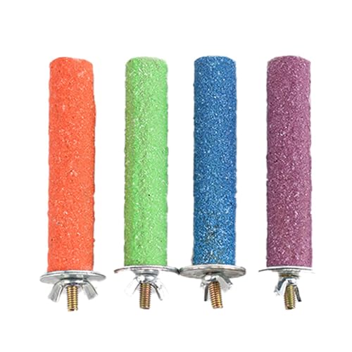 Renopfect 4 Stück Zufällige Farbe Vogelstangen, 20cm Sitzstange Für Papageie-n, Papageie-n Stehen Plattformen Spielzeug Vogel Pfote Schleifstab Standkäfig Zubehör Für Kleinvogel Papage-i liebesvoge-l von Renopfect