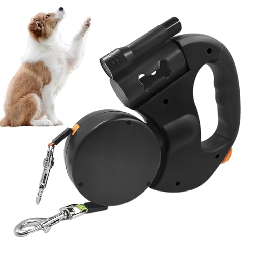 Renopfect Hunde Doppel Leine | Robuste Einziehbare Hundeleine Mit LED Licht | Welpenzubehör Mit Sicherungstaste Für Kleine Und Mittlere Hunderassen Nachtspaziergänge Training Renopfect Hunde Doppel Leine | Robuste Einziehbare Hundeleine Mit LED Licht | Welpenzubehör Mit Sicherungstaste Für Kleine Und Mittlere Hunderassen Nachtspaziergänge Training von Renopfect