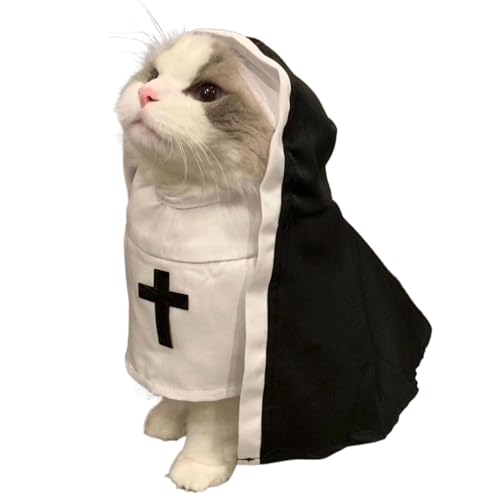 Renopfect Hunde-Nonnen-Kostüm, Kleidung, Rollenspiel-Hundekostüme | Halloween Hundekostüm Cosplay Lustiges Nonnenkostüm - Niedliches Schwester-Gewohnheits-Haustierkostüm, verkleidendes Haustiertuch Renopfect Hunde-Nonnen-Kostüm, Kleidung, Rollenspiel-Hundekostüme | Halloween Hundekostüm Cosplay Lustiges Nonnenkostüm - Niedliches Schwester-Gewohnheits-Haustierkostüm, verkleidendes Haustiertuch von Renopfect