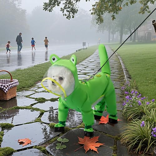 Renopfect Hunderegenmantel | Wasserfeste Hundekleidung Mit Kapuze | Schnelltrocknender Überwurf Mit Reflektierendem Streifen Für Alle Größen Bei Jeder Witterung von Renopfect
