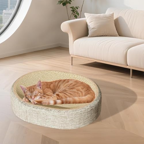 Renopfect Katzen Kratzbrett, Indoor Kratzbrett Für Hauskatzen, Sisalgeflochtene Pappe Katzenmöbel Wohnzimmer Schlafzimmer Boden Ecken von Renopfect