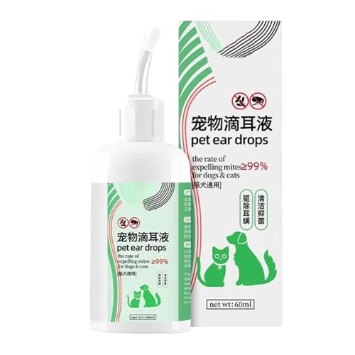 Renopfect Lösung für Ohren | Ohrentropfen für Haustiere und Hunde | Reinigungslösung mit 60 ml zur Reduzierung von Wachsaufbau und zur Linderung von Juckreiz und Geruchskontrolle von Renopfect