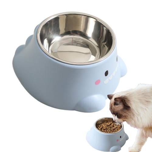 Renopfect Schräge Katzenschüssel - Edelstahl Hundenapf & Kippsichere Futterschale - Auslaufsicherer & Kippsicherer Haustiernapf Zum Füttern Und Trinken Für Mehrkatzenhaushalte, Seniorenkatzen, Welpen, von Renopfect