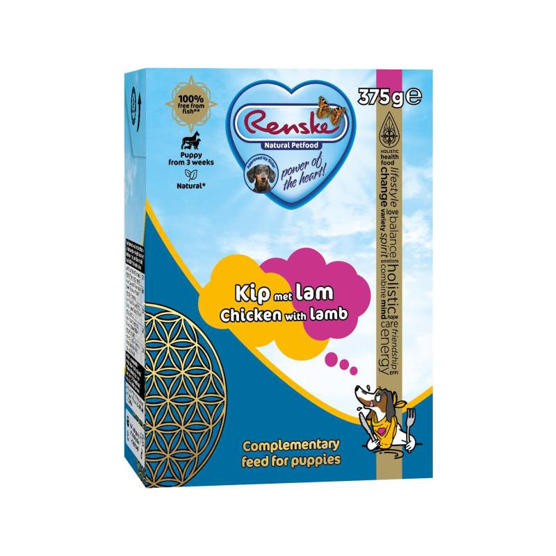 Renske Frisch Huhn mit Lamm - Welpe - 12 x 375 Gramm Renske Frisch Huhn mit Lamm - Welpe - 12 x 375 Gramm von Renske