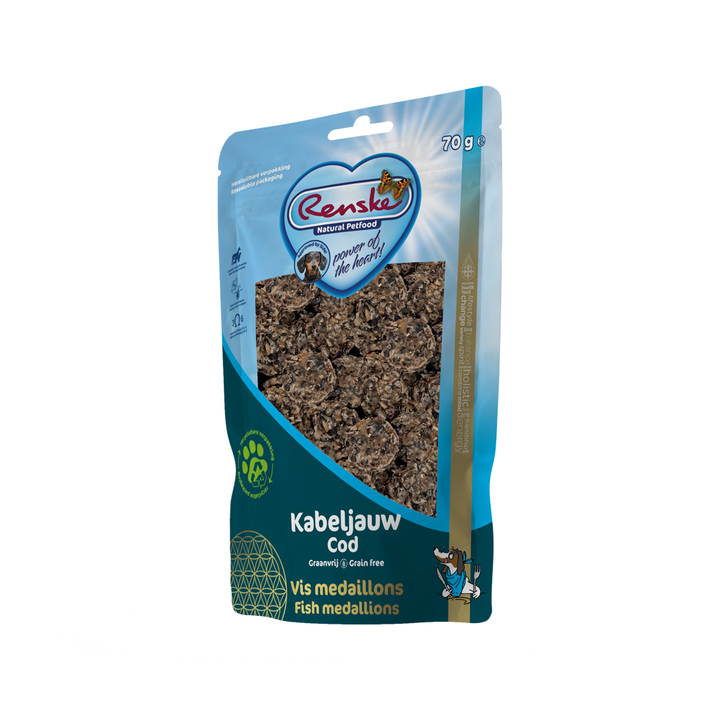 Renske Gesunde Belohnung Fischmedaillons - 70 g Renske Gesunde Belohnung Fischmedaillons - 70 g von Renske