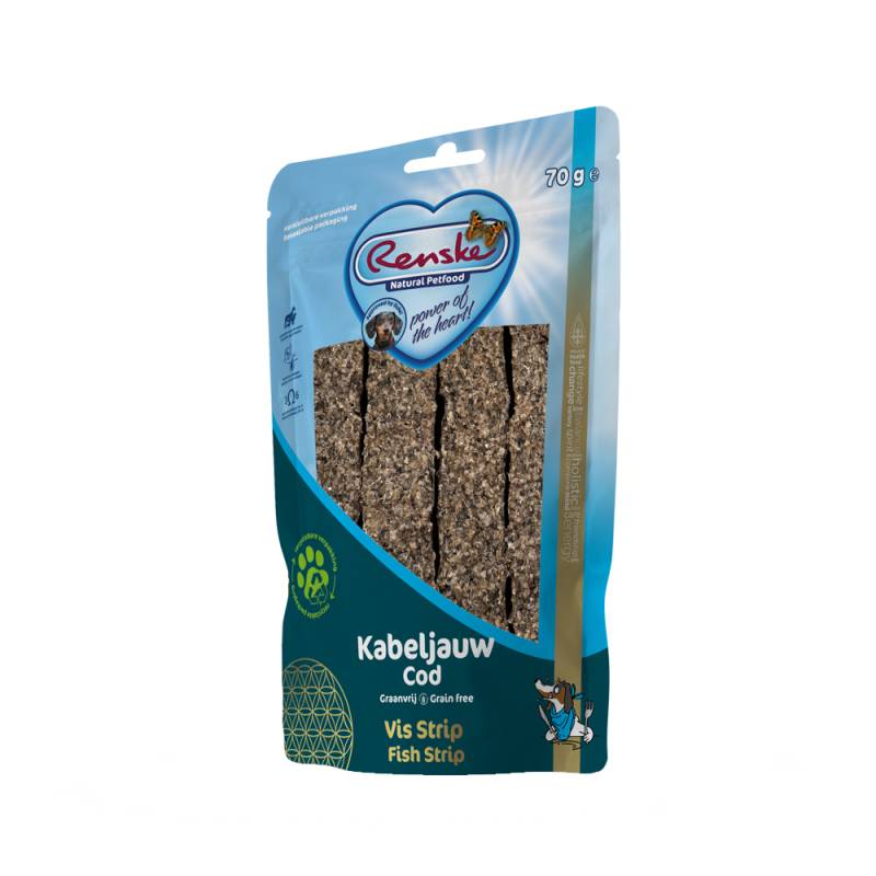 Renske Gesunde Belohnung Fischstreifen - Kabeljau - 70 g von Renske