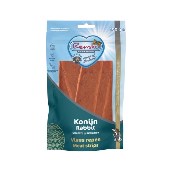 Renske Gesunde Belohnung Fleischstreifen - Kaninchen - 3 x 100 g Renske Gesunde Belohnung Fleischstreifen - Kaninchen - 3 x 100 g von Renske
