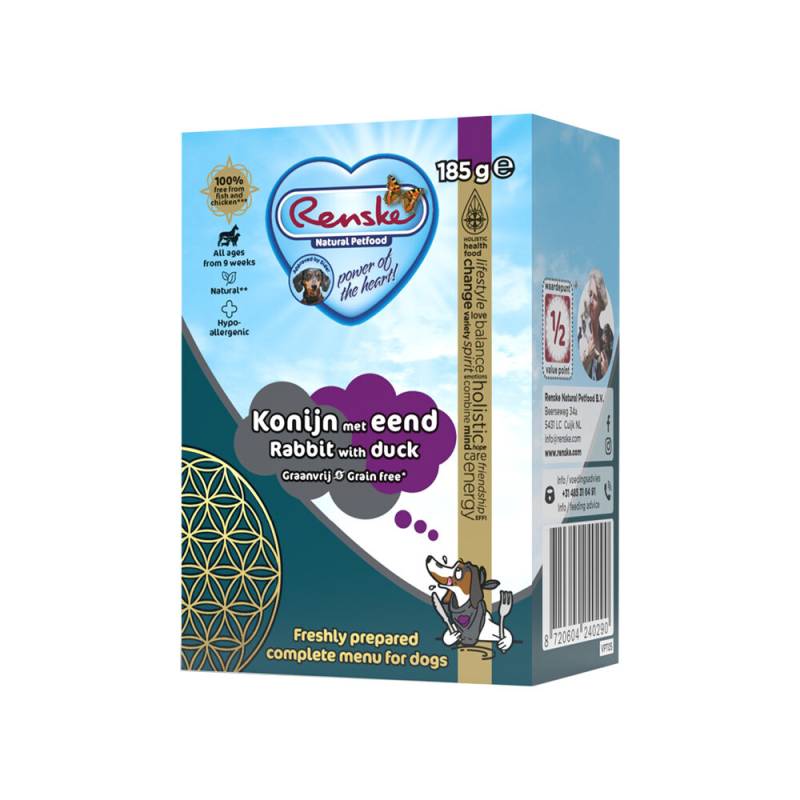 Renske Verse Maaltijd Getreidefrei Hund - Kaninchen mit Ente - 6 x 185 g Renske Verse Maaltijd Getreidefrei Hund - Kaninchen mit Ente - 6 x 185 g von Renske