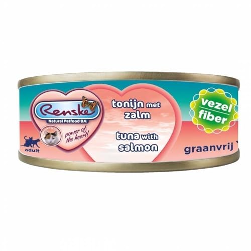 Renske vers vlees maaltijd Kat Verse tonijn met zalm vezels kattenvoer 24x70 gr von Renske