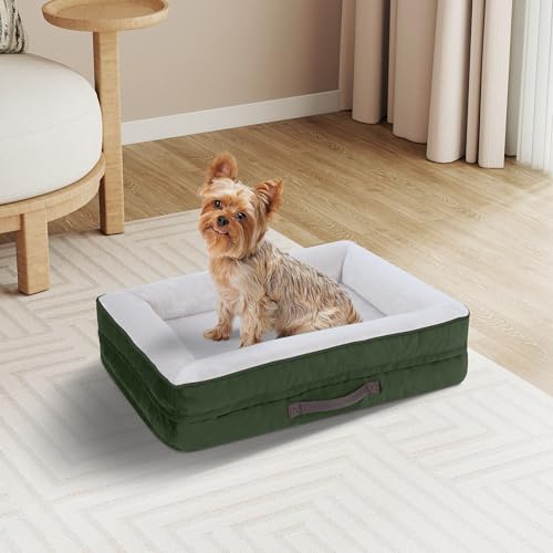 Orthopädisches Hundebett, stützendes Schaumstoff-Haustierbett, Sofa mit waschbarem, abnehmbarem Bezug, wasserdichte Hundesofa, rutschfeste Unterseite und Eierkisten-Schaumstoff, Hellgrün, 61 cm L x 45 Orthopädisches Hundebett, stützendes Schaumstoff-Haustierbett, Sofa mit waschbarem, abnehmbarem Bezug, wasserdichte Hundesofa, rutschfeste Unterseite und Eierkisten-Schaumstoff, Hellgrün, 61 cm L x 45 von Renvix