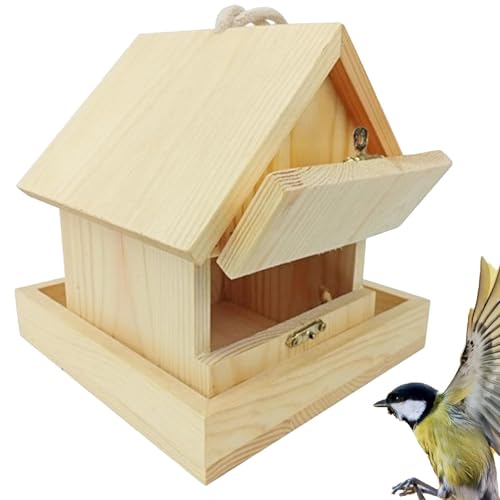 -Papageienhaus, Gartenation Vogelhäuser,Ative robuste Häuschen Käfig - Papageiennest Garten Terrasse, Vogelhaus im Freien, Holznistkastenhaus für Baumfenster Bauernhaus von Renywosi