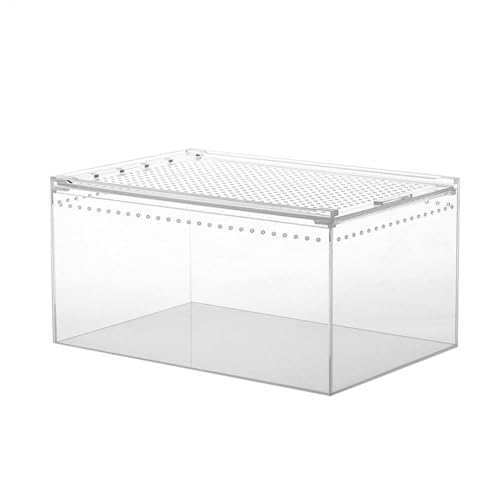 Schlangen-Futterbehälter | Acryl-Reptilien-Terrarien, transparente Acryl-Reptilienbox, wasserdicht, auslaufsicherer Acryl-Schlangenkäfig, transparenter Tier-Lebensraum für Insekten, Fische von Renywosi