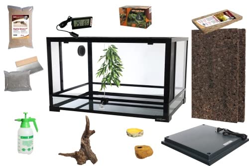ReptiZoo Komplettset: Für kleine-mittelgroße Schlangen und Aufzucht mit 91,5x46x46cm Glasterrarium von ReptiZoo