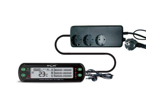 ReptiZoo Thermostat mit Zeitsteuerungfunktion (THC11) -DREI- Anschlüsse WEEE RegNr. 82392108 von ReptiZoo