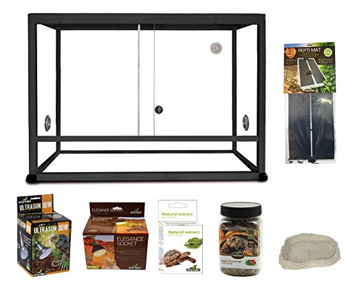 Reptiles Planet Elégance Kit Terrarium aus Aluminium für Schildkröte terrestrisch schwarz 100 x 45 x 50 cm von Reptile Treasures