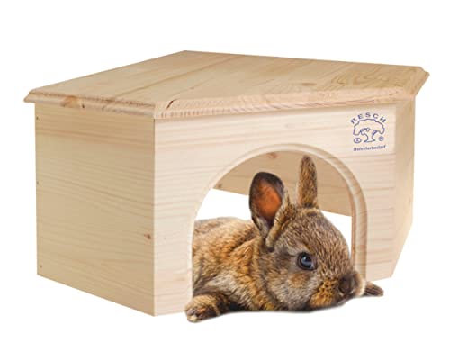 Resch Nr15 Kaninchen Eckhaus naturbelassenes Massivholz aus Fichte/groß und platzsparendes Design von Resch Heimtierbedarf