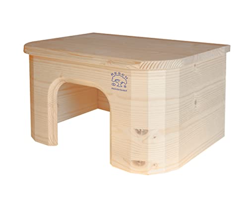 Resch Nr17 Meerschweinchen Bungalow Naturbelassenes Massivholz Fichte/Abgerundetes Design/mit extra großem Eingang von Resch Heimtierbedarf