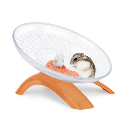 Reshiho Hamsterrad, leises Laufrad, Laufrad, Spinner, Hamster, fliegende Untertasse für Hamster, Rennmäuse, Mäuse und andere kleine Haustiere (Orange) von Reshiho