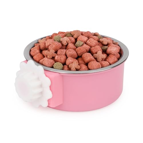 Reshiho Hundenapf, abnehmbarer Edelstahlhütte, zum Aufhängen von Futter und Wasser, kein Verschütten, für Welpen, Katzen, Kaninchen, Meerschweinchen, Rosa Reshiho Hundenapf, abnehmbarer Edelstahlhütte, zum Aufhängen von Futter und Wasser, kein Verschütten, für Welpen, Katzen, Kaninchen, Meerschweinchen, Rosa von Reshiho