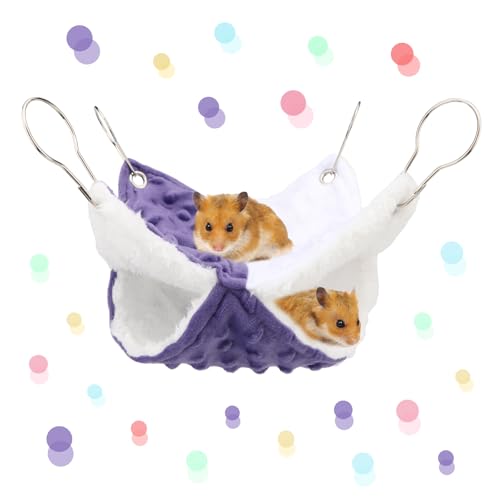 Reshiho Meerschweinchen-Hängematte, Ratten-Hängematte und Frettchen-Hängematte für Käfig, Kleintier-Hängebett mit Metallhaken für Chinchilla, Zuckergleiter, Papageien (Hochbett-Design, klein) von Reshiho