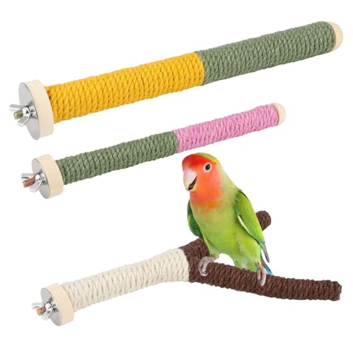 Reshiho Vogelsitzstange für Käfig, Gabel, Holz, Sitzstange, Pfotenschleifen, Hanfseil, Kauspielzeug, Vogelkäfig-Zubehör für Sittiche, Wellensittiche, Nymphensittiche, Sittiche, Nymphensittiche, Reshiho Vogelsitzstange für Käfig, Gabel, Holz, Sitzstange, Pfotenschleifen, Hanfseil, Kauspielzeug, Vogelkäfig-Zubehör für Sittiche, Wellensittiche, Nymphensittiche, Sittiche, Nymphensittiche, von Reshiho
