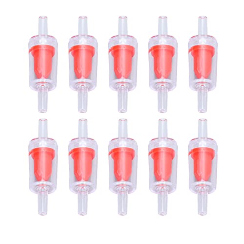 Resefinem 10 Stcs Scheckventil 4 mm PP Luftpumpe Aquarium Einweg Einweg Wasserstopp -Scheckventil für Fischtank Schwarz PP Plastik Verschleiß und haltbarer starker Druck Good (4mm red) von Respicefinem