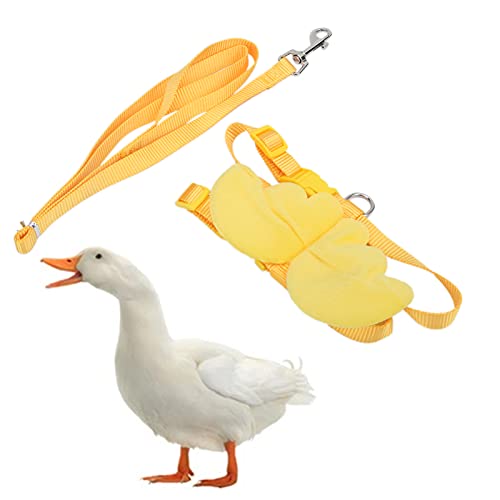 Restokki Pet Duck Chicken Goose Traction Rope Adjustable Chest Strap Outside Walking Harness Leash (Amarillo) von Restokki