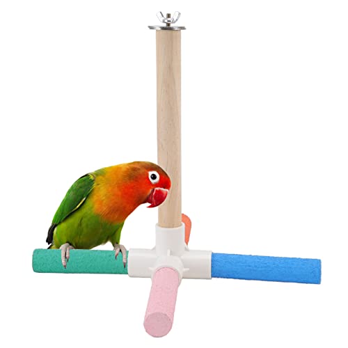 Restokki Vogelkreuz-Ständerstab, bunt, sicher, matt, für Vogelkäfige, Sitzstange mit Muttern und Schrauben für Vögel von Restokki