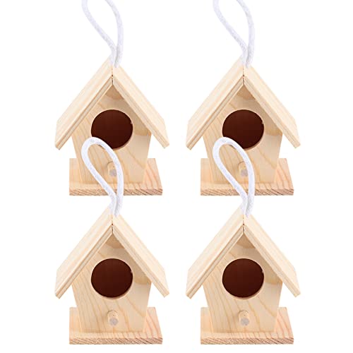 Vogelhäuschen Für Draußen, Hängendes Vogelhaus, 4 Stück, Holz-Vogelhaus Für Den Außenbereich, Hängende Vogelnester, Box, Gartendekoration, Ornament von Restokki