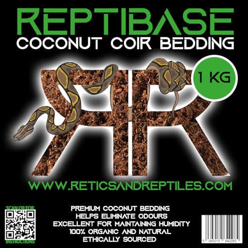 Retics & Reptiles | ReptiBase | Kokosfaser-Bettwäsche | 1 kg | 12-15 Liter | mittelhoher bis hoher Luftfeuchtigkeit Substrat für Reptilien, Säugetiere & Amphibien von Retics & Reptiles