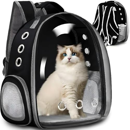 Retoo Katzenrucksack Hunderucksack mit Vornes Transparentes Fenster und Reißverschluss, 42x35x25cm, Transporttasche mit Belüftungslöchern, Verstellbare Gurte, für Katzen und Kleine Hunde, Schwarz Retoo Katzenrucksack Hunderucksack mit Vornes Transparentes Fenster und Reißverschluss, 42x35x25cm, Transporttasche mit Belüftungslöchern, Verstellbare Gurte, für Katzen und Kleine Hunde, Schwarz von Retoo