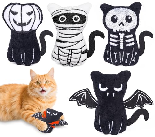 Retro Shaw Katzenspielzeug, Horror-Fledermaus-Form, Katzenminze, knisterndes Geräusch, interaktiver Indoor-Kitty-Kicker für alle Rassen, 9,4 cm, 4 Stück Retro Shaw Katzenspielzeug, Horror-Fledermaus-Form, Katzenminze, knisterndes Geräusch, interaktiver Indoor-Kitty-Kicker für alle Rassen, 9,4 cm, 4 Stück von Retro Shaw
